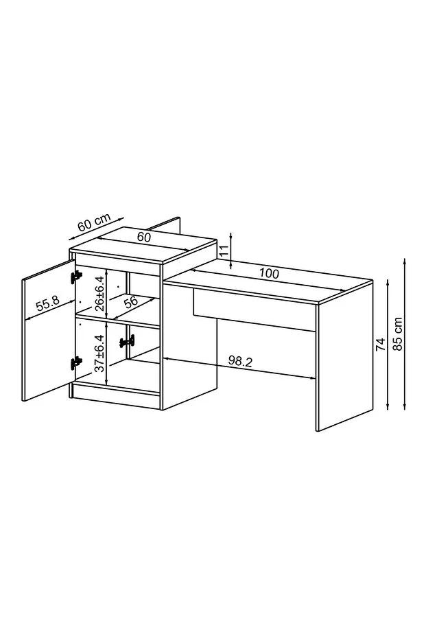 Milano Bar Masası Dolaplı Yüksek Mutfak Yemek Masası
